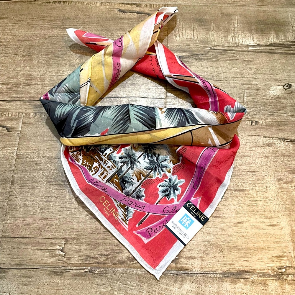 NWT Celine Paris 100% Cotton Handkerchief/Neckerchief